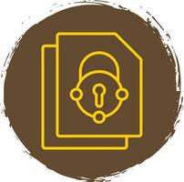 seguridad archivo reparar línea circulo pegatina icono vector