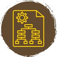 Business Hierarchy Line Circle Sticker Icon vector