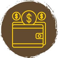 Save Money Line Circle Sticker Icon vector