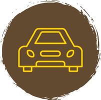 Car Line Circle Sticker Icon vector