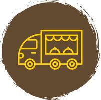 Food Truck Line Circle Sticker Icon vector