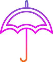 paraguas línea circulo pegatina icono vector