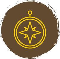 Compass Line Circle Sticker Icon vector