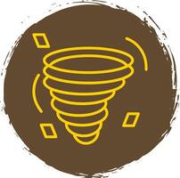 Tornado Line Circle Sticker Icon vector