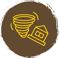 Tornado Line Circle Sticker Icon vector