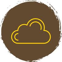 Cloud Line Circle Sticker Icon vector