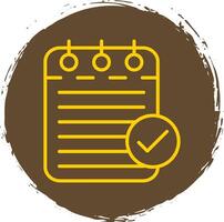 Checklist Line Circle Sticker Icon vector