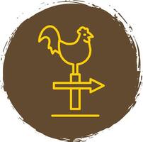 Chicken Line Circle Sticker Icon vector