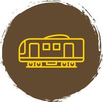 Electric Train Line Circle Sticker Icon vector