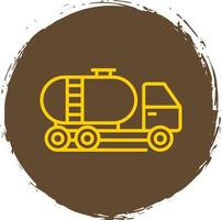 Tank Car Line Circle Sticker Icon vector