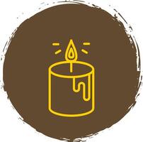 Candle Line Circle Sticker Icon vector