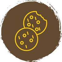 Cookie Line Circle Sticker Icon vector