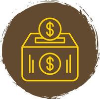 Money Box Line Circle Sticker Icon vector