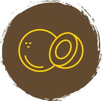 Coconut Line Circle Sticker Icon vector