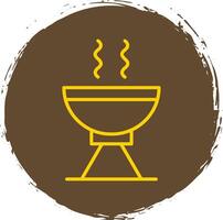 Grill Line Circle Sticker Icon vector