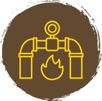 Gas Line Circle Sticker Icon vector