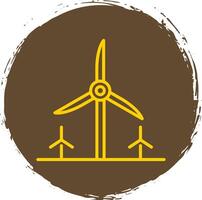 Turbine Energy Line Circle Sticker Icon vector