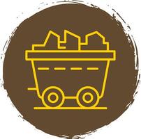 Coal Line Circle Sticker Icon vector