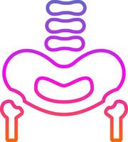 Pelvic Bone Line Circle Sticker Icon vector