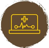 Ehealth Line Circle Sticker Icon vector