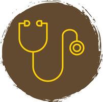 Stethoscope Line Circle Sticker Icon vector