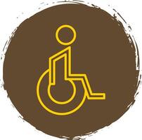 discapacitado paciente línea circulo pegatina icono vector