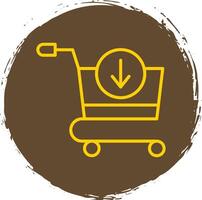 Add To Cart Line Circle Sticker Icon vector