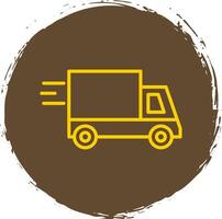 Express Delivery Line Circle Sticker Icon vector