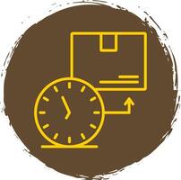 On Time Deliveries Line Circle Sticker Icon vector