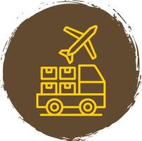 Logistic Service Provider Line Circle Sticker Icon vector