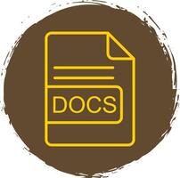 DOCS File Format Line Circle Sticker Icon vector