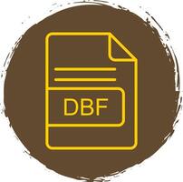 DBF File Format Line Circle Sticker Icon vector