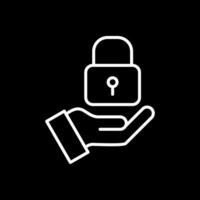 Padlock Line Inverted Icon Design vector