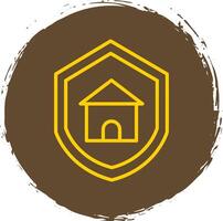 Home Protection Line Circle Sticker Icon vector