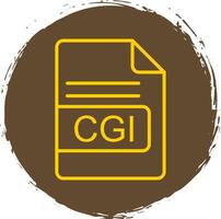 CGI File Format Line Circle Sticker Icon vector