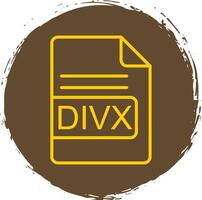 DIVX File Format Line Circle Sticker Icon vector