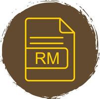 RM File Format Line Circle Sticker Icon vector