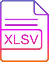 xlsv archivo formato línea circulo pegatina icono vector