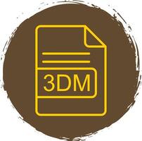 3dm archivo formato línea circulo pegatina icono vector