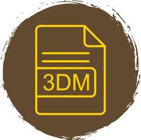 3DM File Format Line Circle Sticker Icon vector