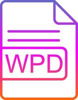 wpd archivo formato línea circulo pegatina icono vector