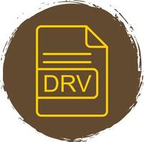 drv archivo formato línea circulo pegatina icono vector