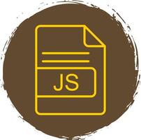 JS File Format Line Circle Sticker Icon vector
