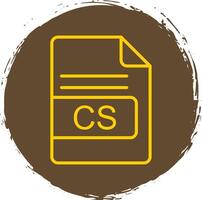 CS File Format Line Circle Sticker Icon vector