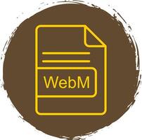 webm archivo formato línea circulo pegatina icono vector