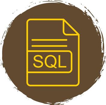 sql archivo formato línea circulo pegatina icono vector