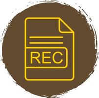 REC File Format Line Circle Sticker Icon vector