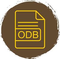 ODB File Format Line Circle Sticker Icon vector