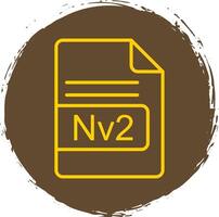 Nv2 File Format Line Circle Sticker Icon vector