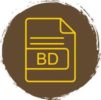 BD File Format Line Circle Sticker Icon vector